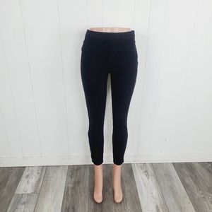 Spanx Women's Black Elastic Waist Pull On High-Rise Ankle Pants Size L